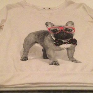 White French bulldog sweatshirt